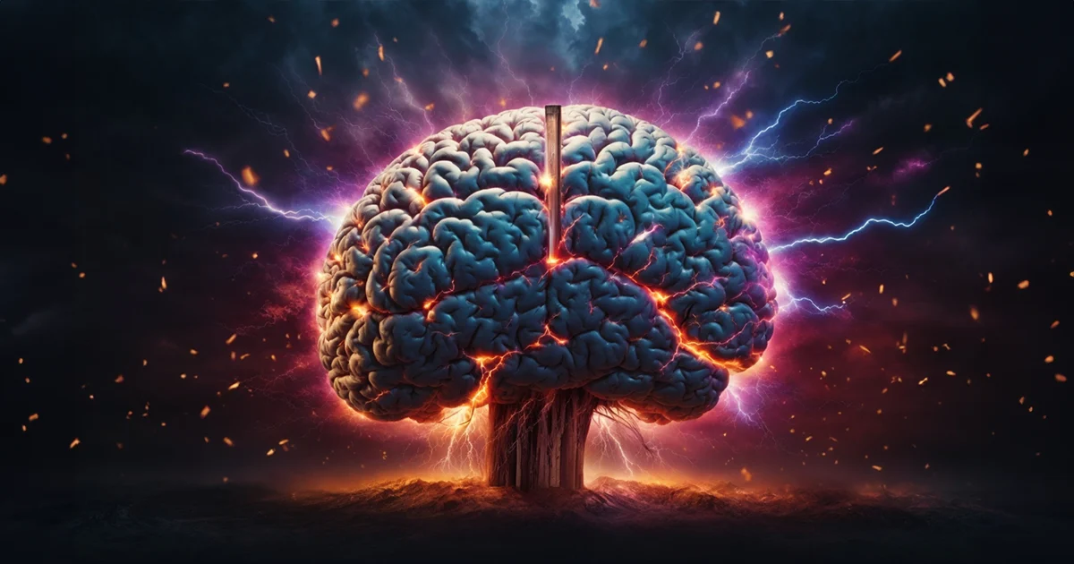 Illustration eines Gehirns symbolisiert wissenschaftliche Forschung über Meditation