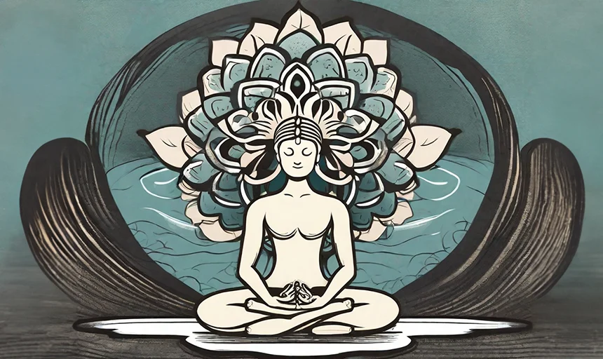 Symbolische Darstellung einer Meditation-Anleitung